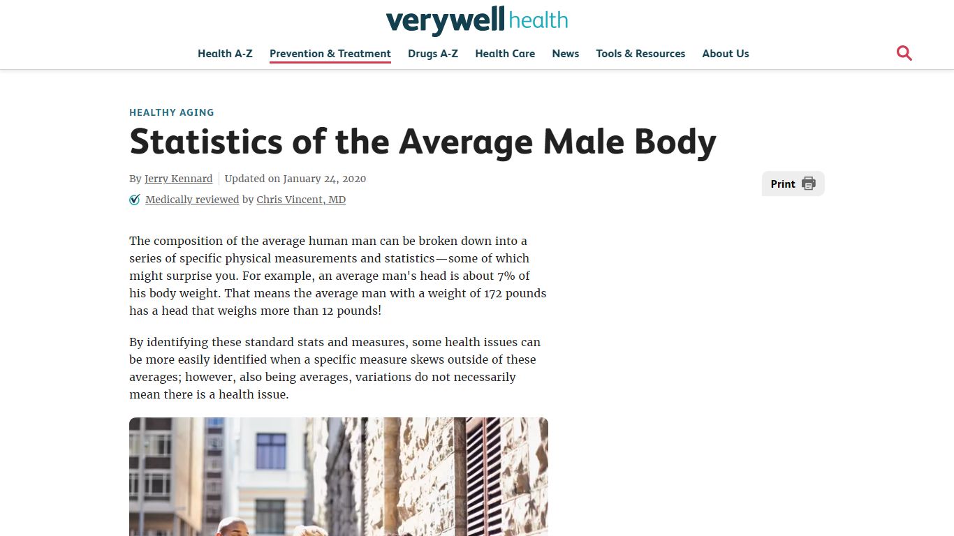 Vital Statistics of the Male Human Body - Verywell Health