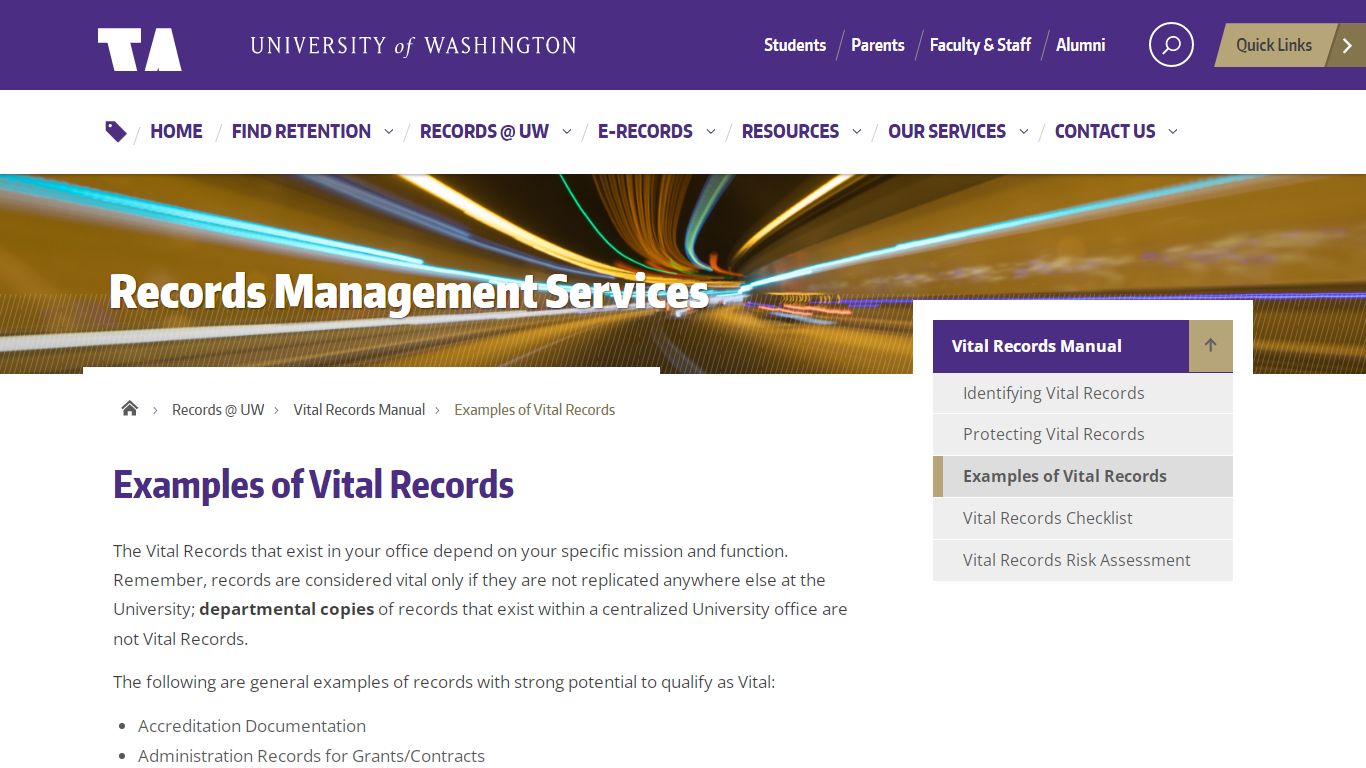 Examples of Vital Records | Records Management Services